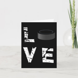 Love Hockey Puck Fun Sports Valentine's Day  Card