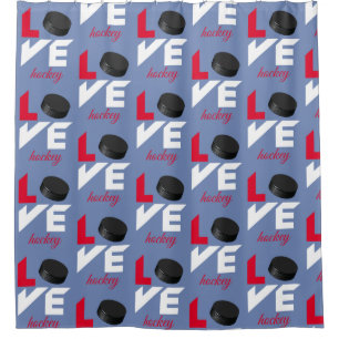 Love hockey shower curtain