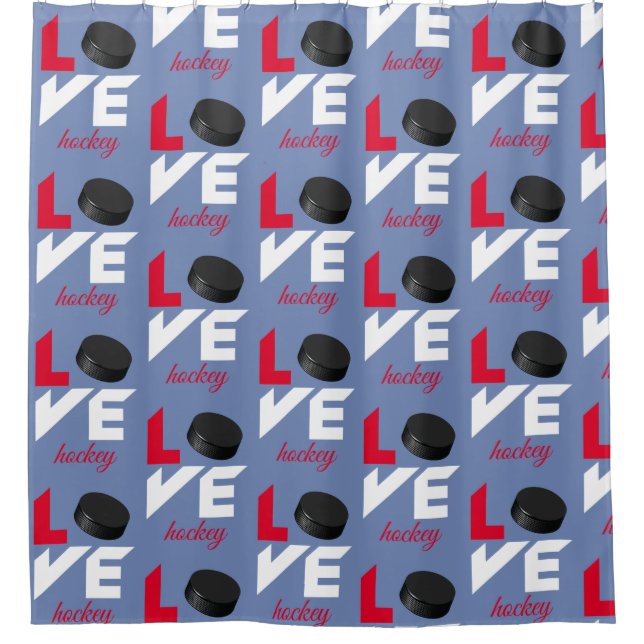 Love hockey shower curtain (Front)