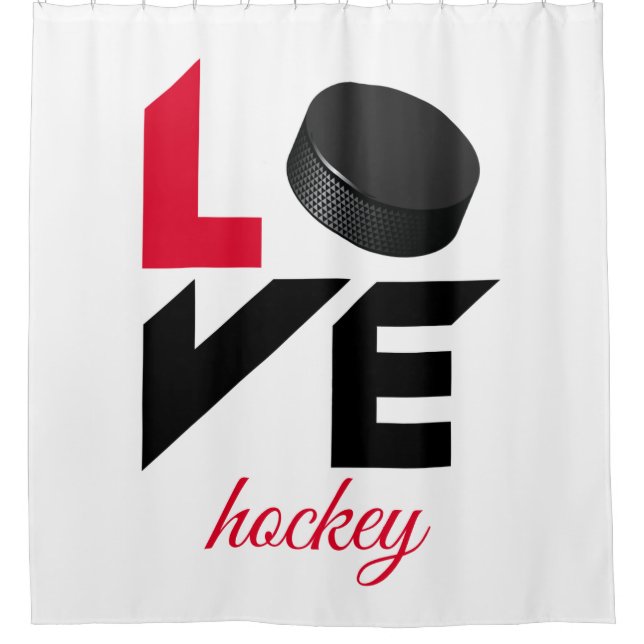 Love hockey shower curtain (Front)