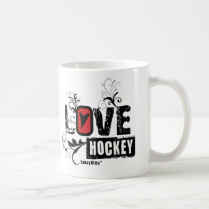 Love Hockey Swirl Coffee Mug