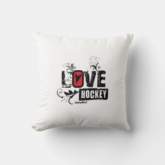 Love Hockey Swirl Cushion (Front)