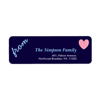 Love Holiday Collection Pink Heart Return Address