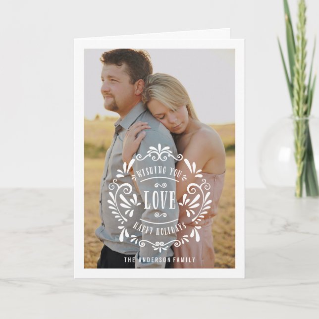 Love | Holiday Photo Greeting Card (Front)