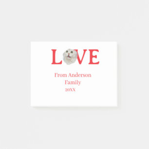 Love holidays cat photo pet family name bold lette post-it notes