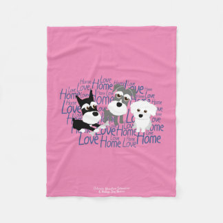 Love, Home - Customisable Schnauzer Fleece Blanket