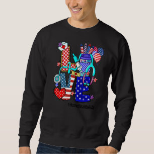 Love Home Health Aide Stethoscope Fireworks Usa Fl Sweatshirt