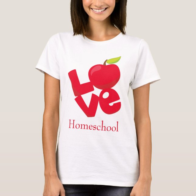 Love Homeschool Red Apple T-Shirt (Front)