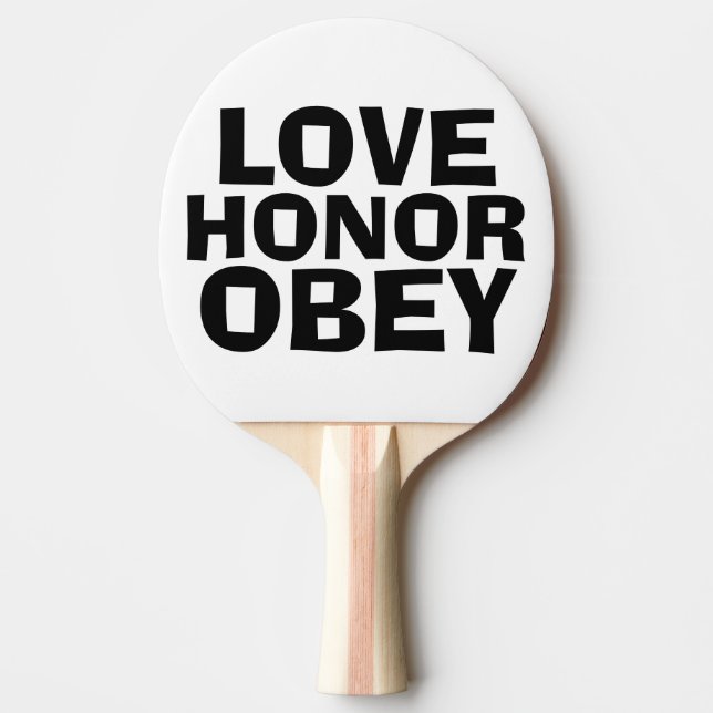 LOVE HONOR & OBEY, PADDLE for wedding engagement (Front)