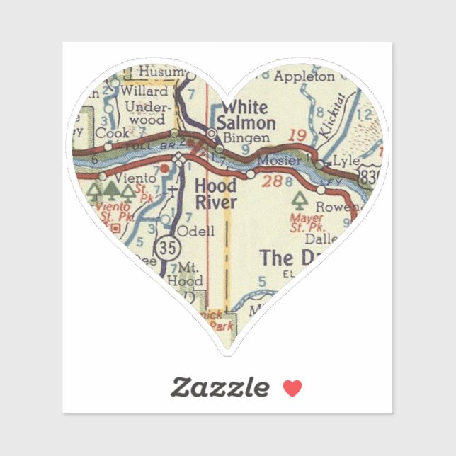 Love Hood River Vintage Map (Sheet)