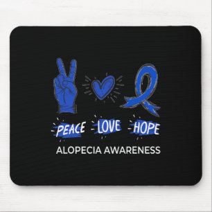 Love Hope Alopecia Awareness Areata Ribbon Support Mouse Mat
