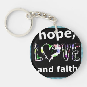 love,hope and faith key ring
