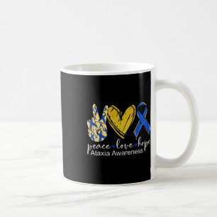 Love Hope Ataxia Awareness Blue Ribbon Coffee Mug