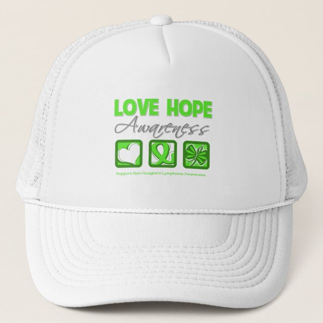 Love Hope Awareness Non-Hodgkin's Lymphoma Trucker Hat (Front)