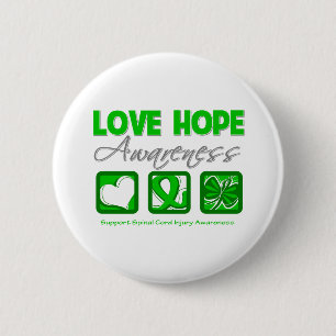 Love Hope Awareness Spinal Cord Injury 6 Cm Round Badge