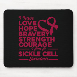Love Hope Bravery Strength Sickle Cell Awareness  Mouse Mat