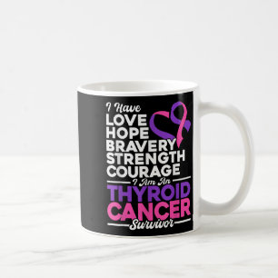 Love Hope Bravery Strength Thyroid Cancer Awarenes Coffee Mug