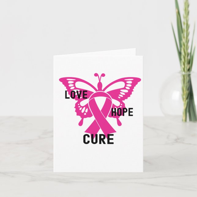 Love Hope Cure, Breast Cancer Awareness  Card (Front)