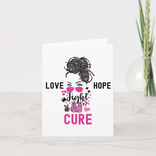 Love Hope Cure, Breast Cancer Awareness  Card (Front)