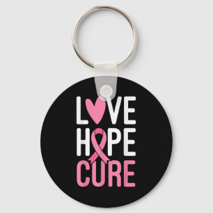 Love Hope Cure Breast Cancer Warrior Pink Ribbon S Key Ring