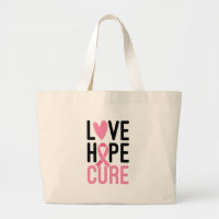 Love Hope Cure Pink Ribbon Quote