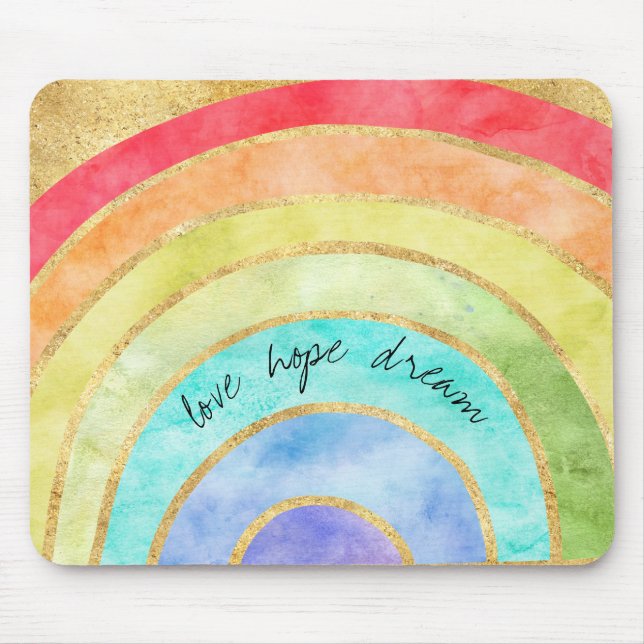 Love Hope Dream Rainbow Mouse Mat (Front)