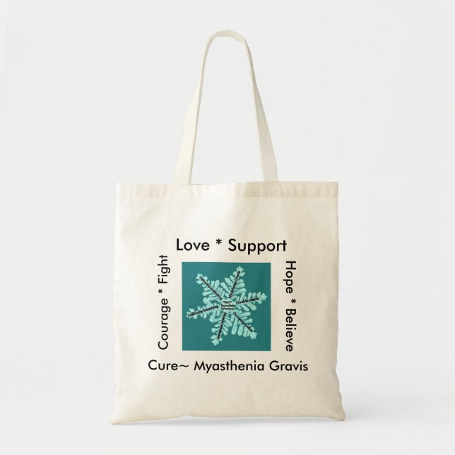Love/ Hope/ Fight / Cure - Myasthenia Awareness Tote Bag (Front)