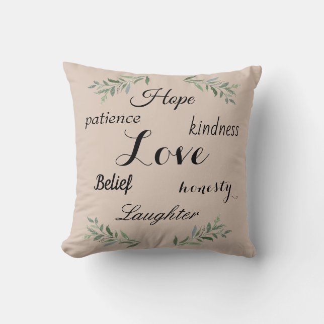 Love, hope, kindness pillow (Front)