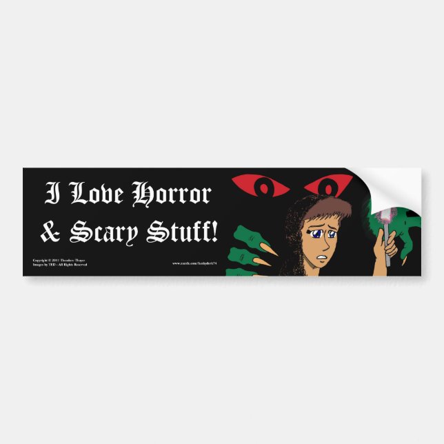 Love Horror & Scary Stuff Bumper Sticker (Front)
