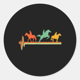 Love Horse Mum Horseback Rider Equestrian Riding J Classic Round Sticker