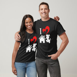 Love House Dog heart Valentines day Dog Loves Pet T-Shirt