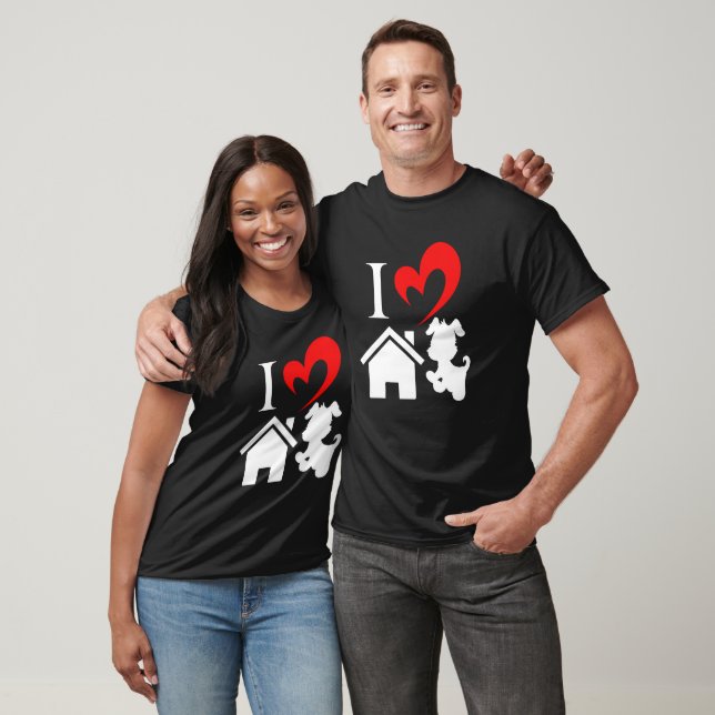 Love House Dog heart Valentines day Dog Loves Pet T-Shirt (Unisex)
