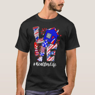 Love House Fireworks Realtor Life 4th Of July T-Shirt