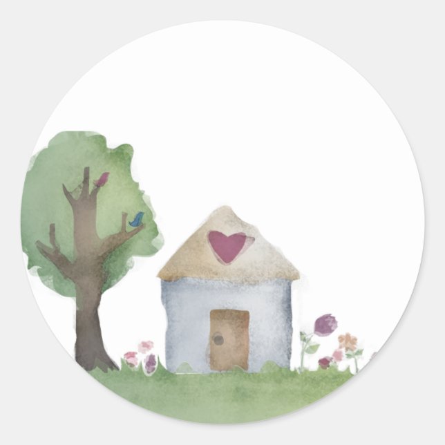 love house home garden gift packaging stickers (Front)