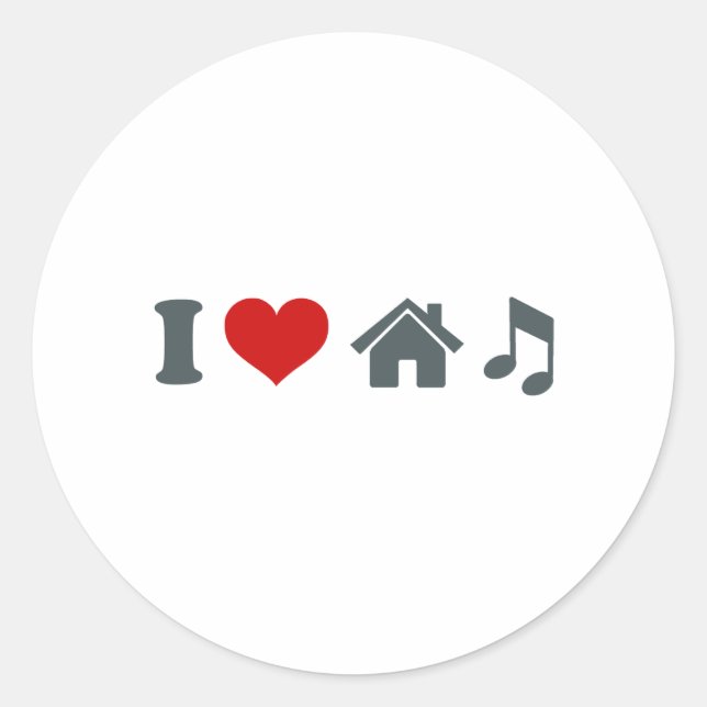 Love House Music Classic Round Sticker (Front)