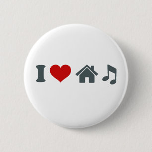 Love House Music Pinback button   Ibiza dancing