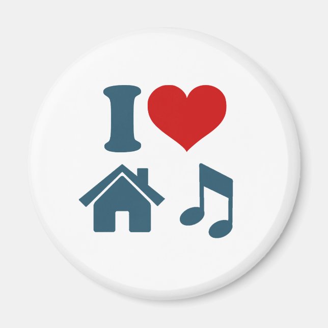 Love House Music White Magnet | Ibiza Dancing (Front)