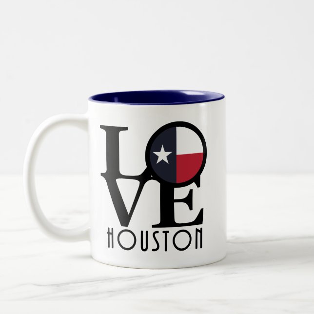 LOVE Houston Texas 11oz Two-Tone Coffee Mug (Left)