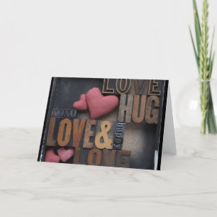 love hug hearts greeting card
