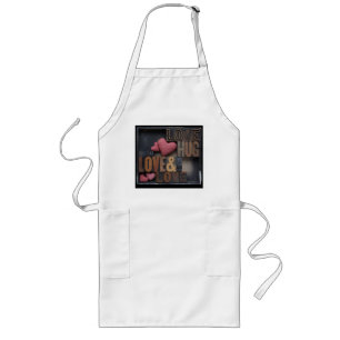 love hug hearts long apron