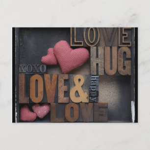 love hug hearts postcard
