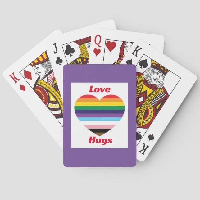 "Love Hugs" LGBTQ  Pride Playing Cards (Back)