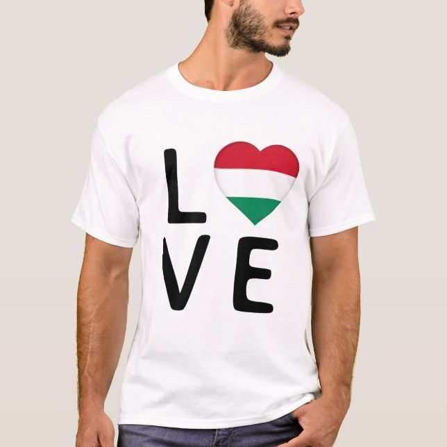 Love - Hungary Flag T-Shirt (Front)