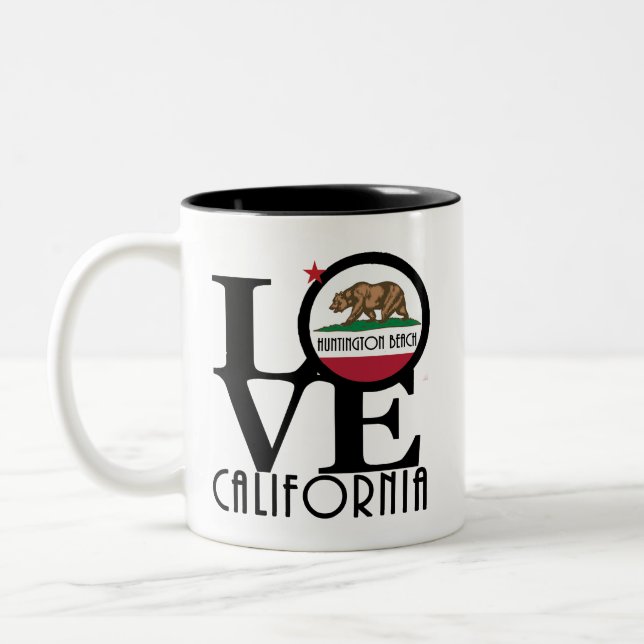 LOVE Huntington Beach 11oz Two-Tone Coffee Mug (Left)