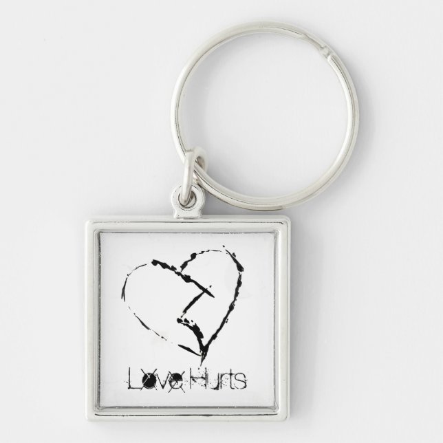 Love Hurts-Broken Heart Key Ring (Front)