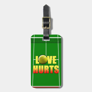 Love Hurts, Funny Tennis Luggage Tag