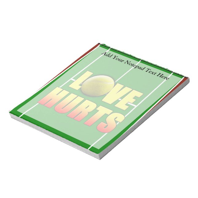 Love Hurts, Funny Tennis Notepad (Rotated)