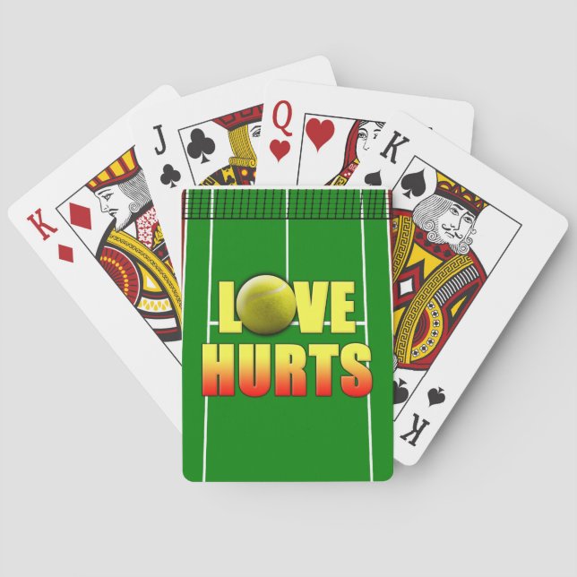 Love Hurts, Funny Tennis Playing Cards (Back)