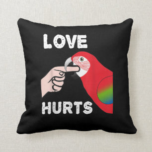 Love Hurts Greening Macaw Parrot Biting Finger Cushion