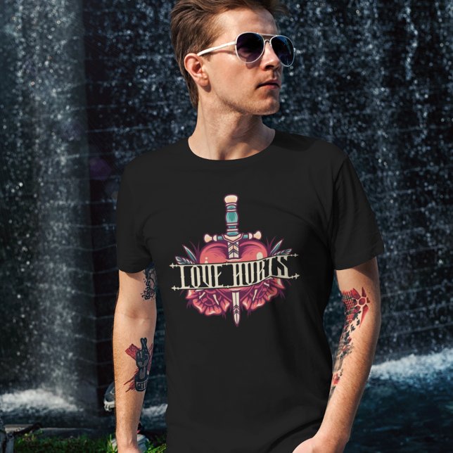 Love Hurts Heart and Dagger T-Shirt (Creator Uploaded)